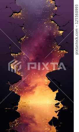 Broken mirror reveals stunning galaxy with vibrant colors 125568993