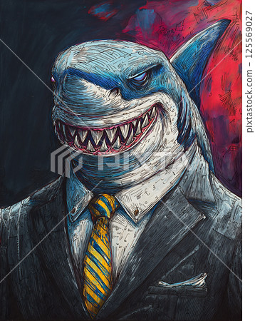 Shark businessman in a suit 125569027