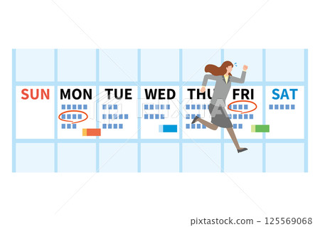 Busy working female office worker 125569068