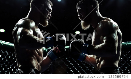 Two fighters facing each other Two fighters facing each other 125569734