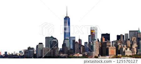 Manhattan, New York City, USA, isolated on white background 125570127
