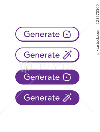 AI Generate Icon Vector Set. Artificial Intelligence Button stock illustration. vector Illustration. AI Generate Icon Vector Set. Artificial Intelligence Button stock illustration. vector Illustration. 125570569