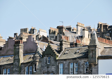Some chimneys in traditional English style 125570615