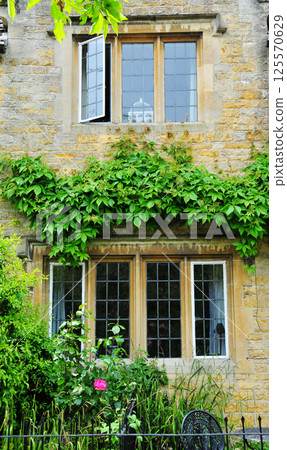 traditional houses and gardens in England 125570629