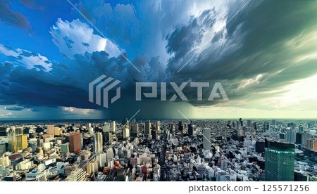 AI Images: Guerrilla rainstorms hit big cities 125571256