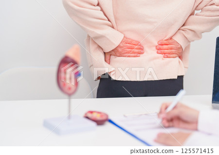 Elderly Patient consultation with doctor for Kidney disease, Urinary system and Stones, Cancer, world kidney day, Chronic kidney, Urology, Nephritis, Renal, Transplant and medical healthcare concept Elderly Patient consultation with doctor for Kidney disease, Urinary system and Stones, Cancer, world kidney day, Chronic kidney, Urology, Nephritis, Renal, Transplant and medical healthcare concept 125571415