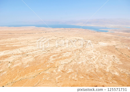 Desert by the Dead Sea in Masada, Israel 125571731