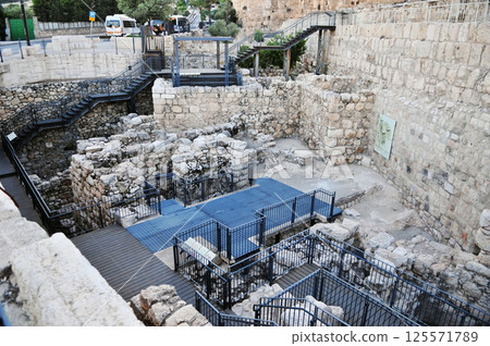 Partial photos of the ruins of the city of David in Jerusalem, Israel, taken at dusk Partial photos of the ruins of the city of David in Jerusalem, Israel, taken at dusk 125571789