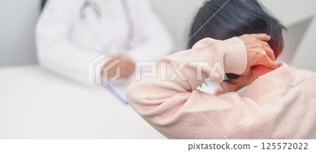 Elderly Woman having Shoulder and Neck and consulting doctor in hospital. Muscle painful due to Myofascial pain syndrome and Fibromyalgia, rheumatism, Scapular pain, Cervical Spine. ergonomic concept Elderly Woman having Shoulder and Neck and consulting doctor in hospital. Muscle painful due to Myofascial pain syndrome and Fibromyalgia, rheumatism, Scapular pain, Cervical Spine. ergonomic concept 125572022