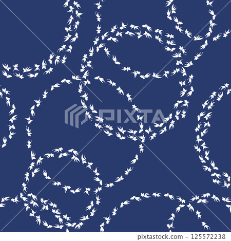Gracefully swimming goldfish seamless pattern, 125572238