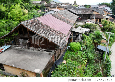 traditional style local residents' houses in rural China traditional style local residents' houses in rural China 125572397