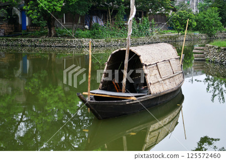 a traditional Chinese style fishing boat, China, Zhejiang Province a traditional Chinese style fishing boat, China, Zhejiang Province 125572460