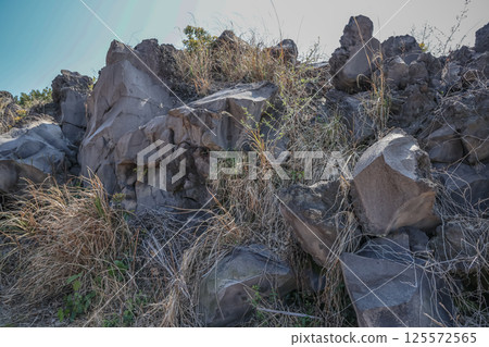 March 23 2025 Rocky Terrain with Sparse Vegetation and Rugged Natural Features, Japan March 23 2025 Rocky Terrain with Sparse Vegetation and Rugged Natural Features, Japan 125572565