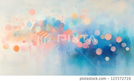 水彩彩色圓點插畫 水彩彩色圓點插畫 125572728