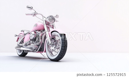 復古粉紅色自行車的簡單 3D 插圖 復古粉紅色自行車的簡單 3D 插圖 125572915
