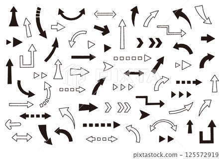 Set of hand-drawn arrows Icon Simple Vector Illustration Line Variation Cute Flat Set of hand-drawn arrows Icon Simple Vector Illustration Line Variation Cute Flat 125572919