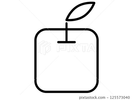 簡單的方形蘋果圖標 簡單的方形蘋果圖標 125573040