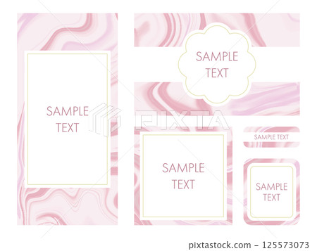 Elegant frame set with pink marble pattern Elegant frame set with pink marble pattern 125573073