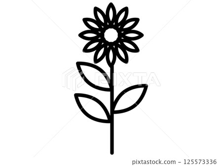 黑色簡單單花圖標 黑色簡單單花圖標 125573336