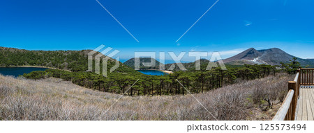 Fresh green Ebino Plateau_Beautiful plateau with abundant nature at an altitude of 1200m_Kirishima such as Mt. 125573494