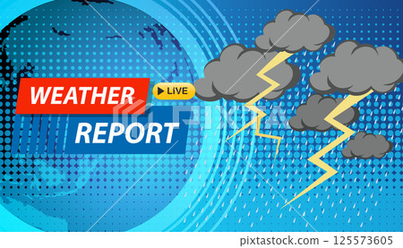 Dynamic Weather Report Illustration Dynamic Weather Report Illustration 125573605