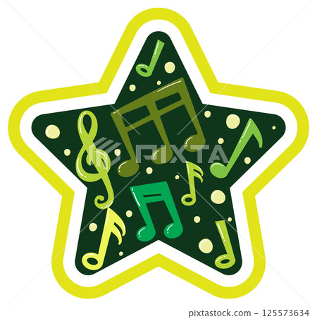 Starry Musical Notes Illustration 125573634