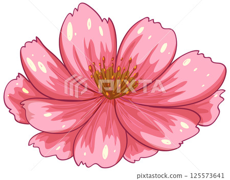 Vibrant Pink Flower Vector Illustration Vibrant Pink Flower Vector Illustration 125573641