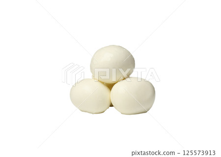 PNG, Balls of mozzarella cheese, isolated on white background PNG, Balls of mozzarella cheese, isolated on white background 125573913