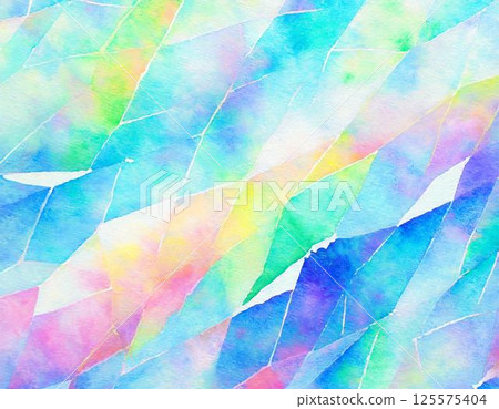 Irregularly dyed watercolor, colorful pale blue, yellow-green, green, yellow background 125575404