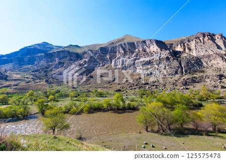 Vardzia cave monastery and city in rock, Georgia 125575478