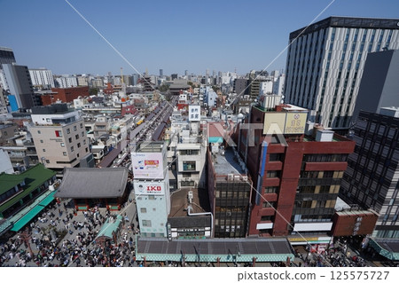 Overlooking the streets of Asakusa 125575727