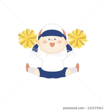 穿著運動服的女孩拿著絨球跳舞的插圖 3 125575921