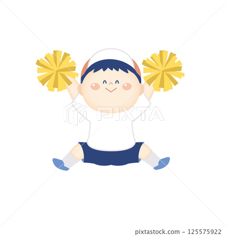 穿著運動服的男孩拿著絨球跳舞的插圖 4 125575922
