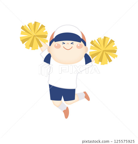 穿著運動服、拿著絨球跳舞的女孩的插圖 5 穿著運動服、拿著絨球跳舞的女孩的插圖 5 125575925