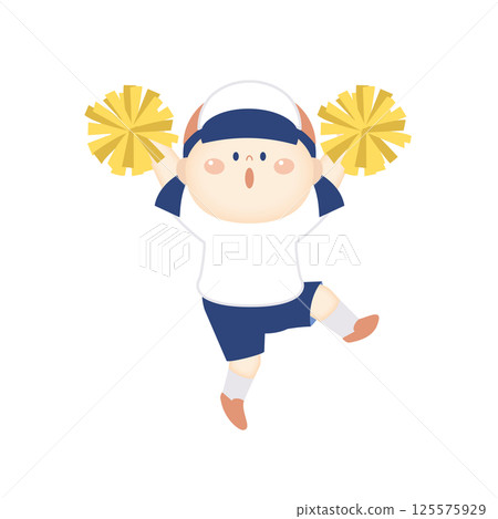 穿著運動服、拿著絨球跳舞的女孩的插圖 7 穿著運動服、拿著絨球跳舞的女孩的插圖 7 125575929