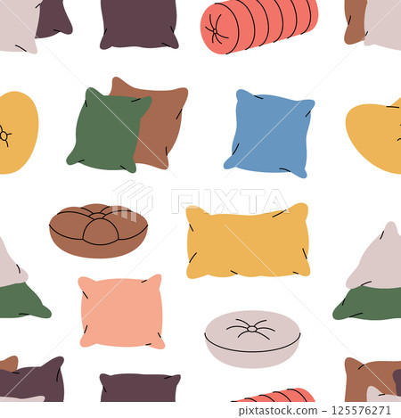 Pillows pattern. Orthopedic pillows for sleeping. Vector illustration. Pillows pattern. Orthopedic pillows for sleeping. Vector illustration. 125576271