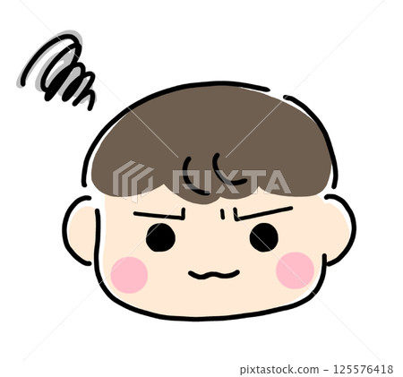 Child with a troubled expression 125576418