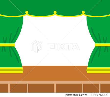 Illustration of a commemorative stage with curtains open Illustration of a commemorative stage with curtains open 125576614