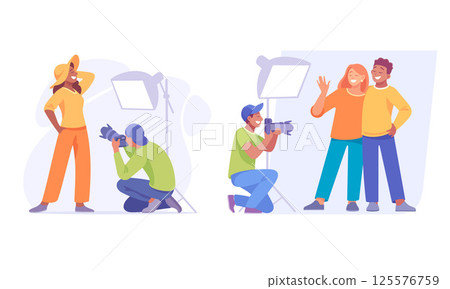 Creative photography shoot with professional models in inspiring studio settings Creative photography shoot with professional models in inspiring studio settings 125576759