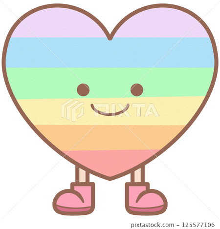 cute rainbow heart character pride month set 125577106