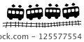 Hand-drawn style train silhouette illustration material, simple and cute 125577554