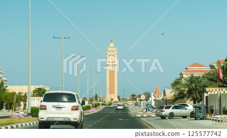 Fujairah city view, clock tower UAE 125577742