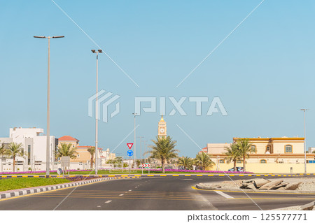 Deserted urban road 125577771