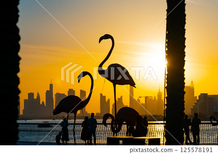 Dubai, UAE- 25.04.2025: Dubai city view during daytime, Creek Harbor city area 125578191