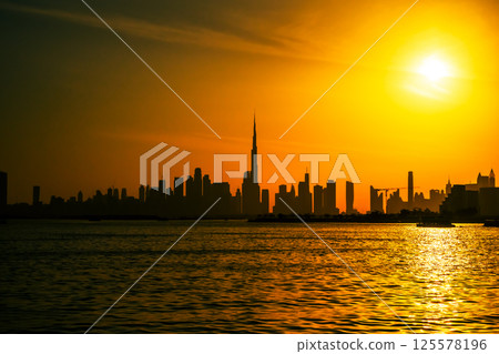 Dubai, UAE- 25.04.2025: Dubai city view during daytime, Creek Harbor city area Dubai, UAE- 25.04.2025: Dubai city view during daytime, Creek Harbor city area 125578196