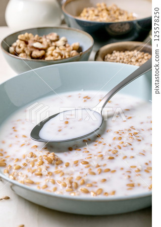 sprouted wheat Porridge with Nuts and Grains sprouted wheat Porridge with Nuts and Grains 125578250