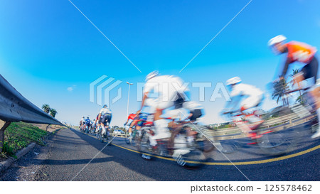 Cycling Riders Race Motion Speed Blur Close-up 125578462