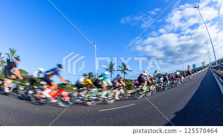 Cycling Riders Race Motion Speed Blur Close-up 125578464