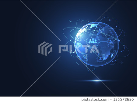 Global network internet connection. Business connecting people. Customer relationship management. Vector Illustration 125578680