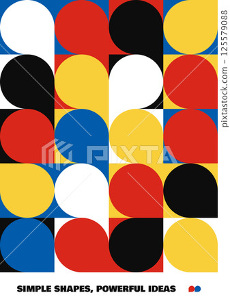 Poster dedicated to Bauhaus made in red, yellow and blue colors 125579088